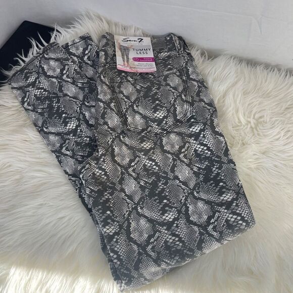 Seven7 NWT Tummyless High Rise Skinny Jeans Neutral Snake Sz 6 - Picture 4 of 10